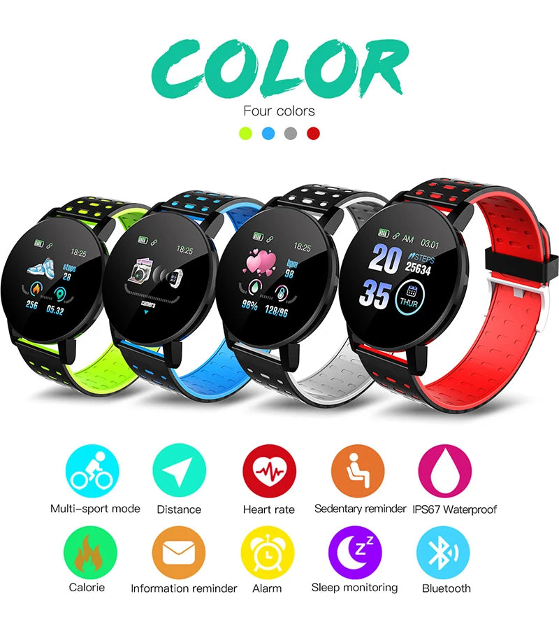 1.44" Kids Waterproof Smart Watch – Bluetooth Fitness Tracker with Heart Rate Monitor for Boys & Girls