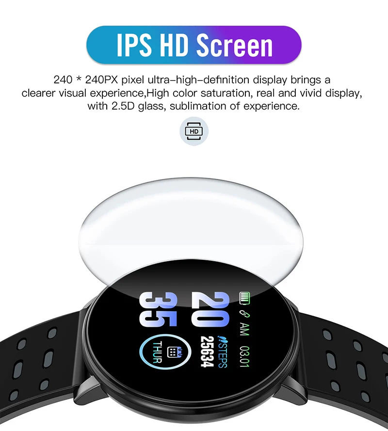 1.44" Kids Waterproof Smart Watch – Bluetooth Fitness Tracker with Heart Rate Monitor for Boys & Girls