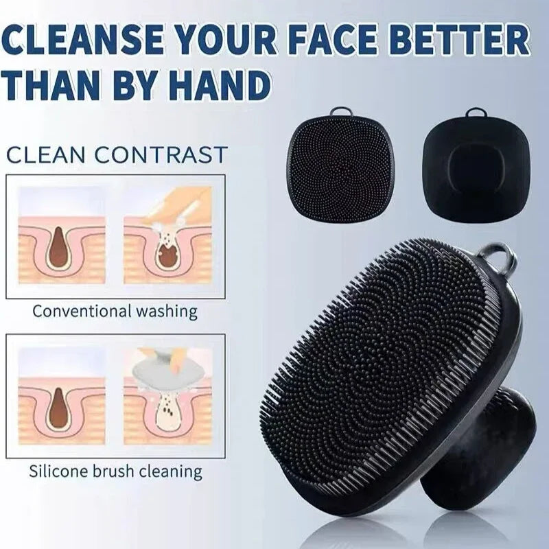 Soft Silicone Face Cleansing Brush – Manual Face Scrubber for Men & Women