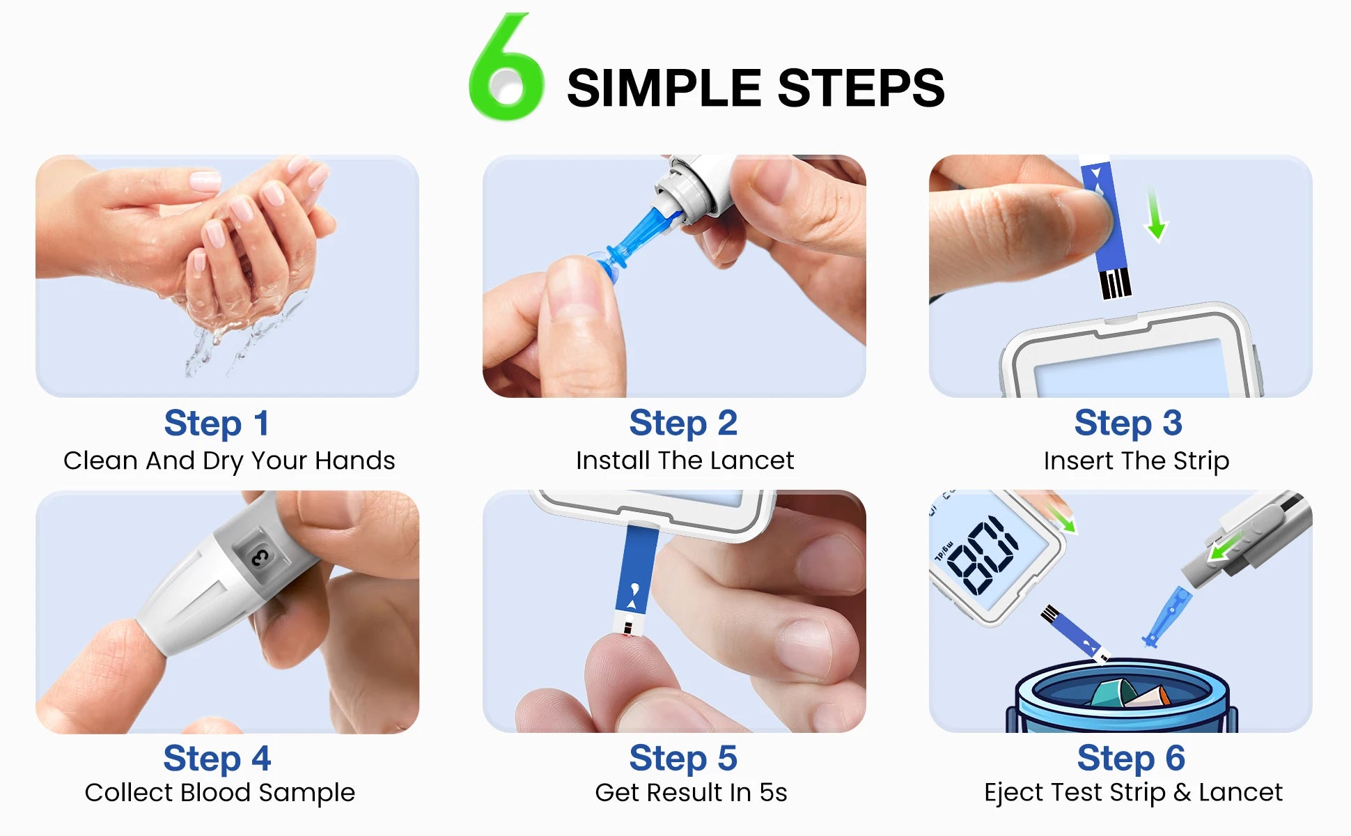G-425-2 Linksun Digital Blood Glucose Meter Kit – Complete Diabetes Testing Blood Sugar Monitor