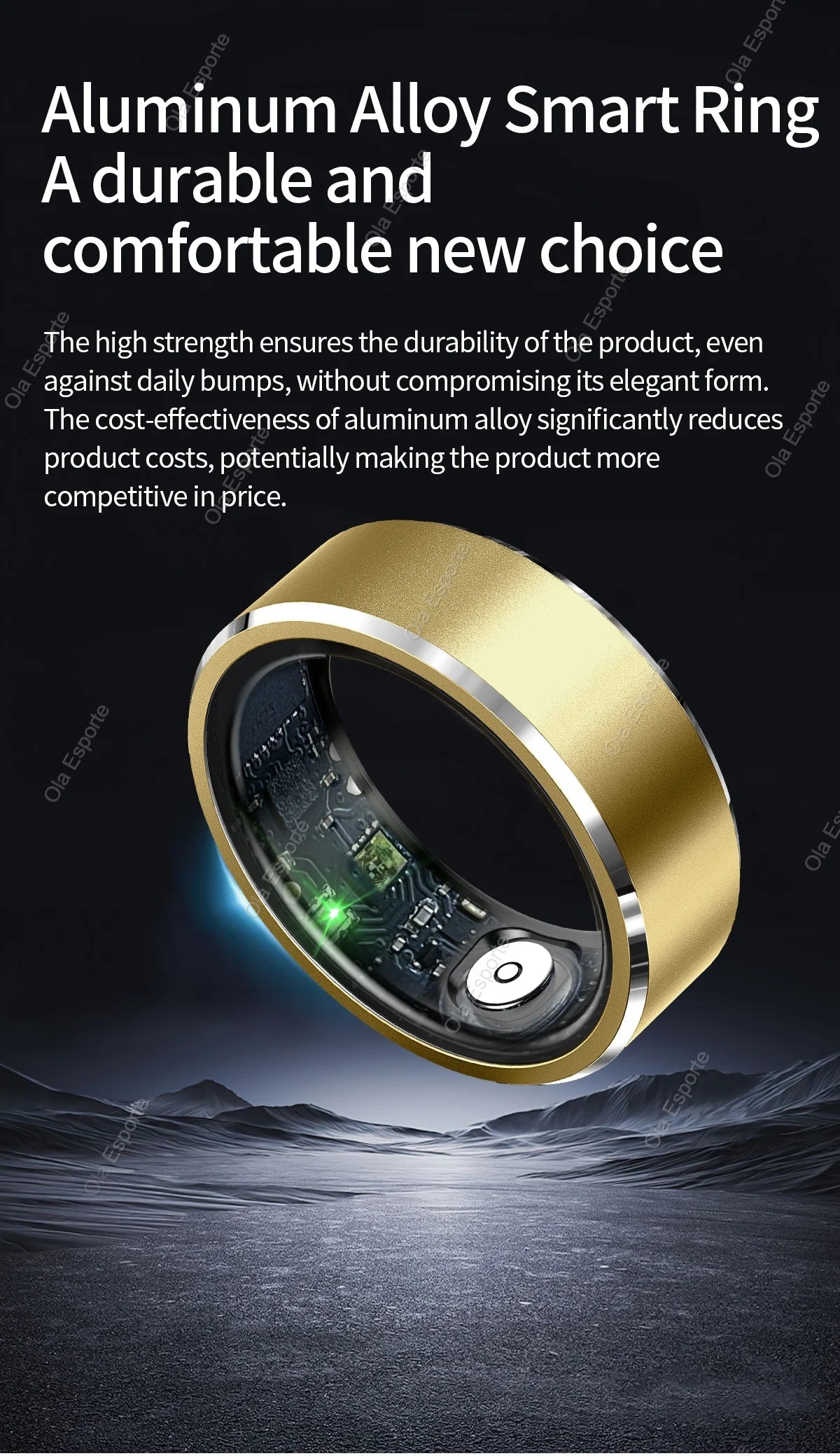 Smart Fitness Ring – 5ATM Waterproof with Gesture Control, Heart Rate, Blood Pressure & Sleep Monitoring