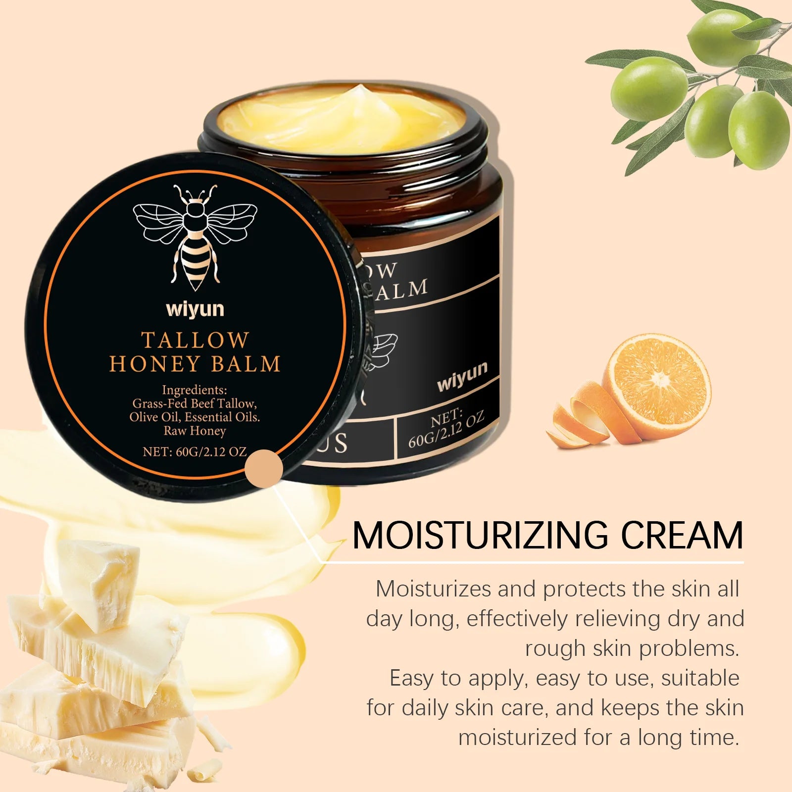 Tallow Honey Glow Cream – Hydrating & Firming Face and Body Moisturizer