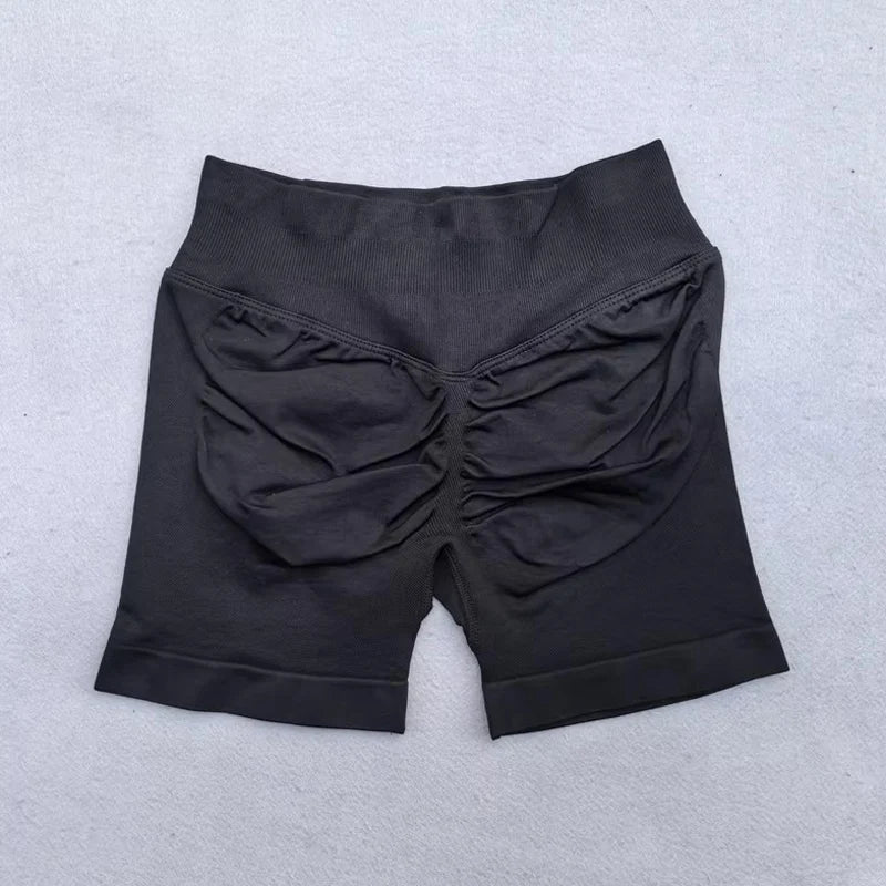 4.5" Seamless Ribbed Yoga Shorts – Scrunch Bum Booty Lifting Gym & Running Shorts for Women