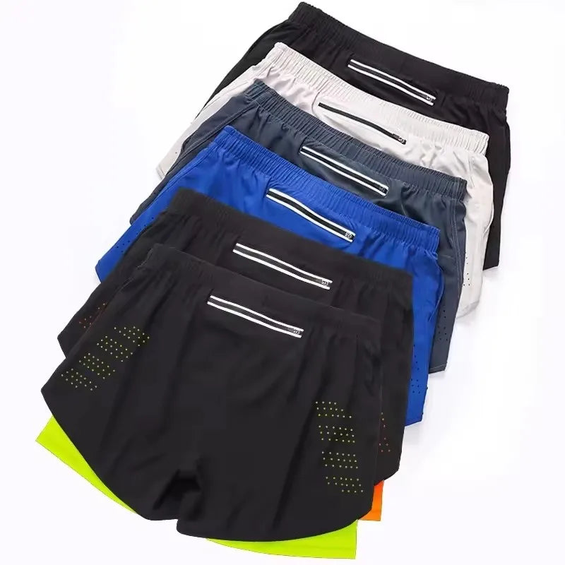 Men’s Double-Layer Running Shorts – Quick-Dry Fitness & Workout Training Shorts