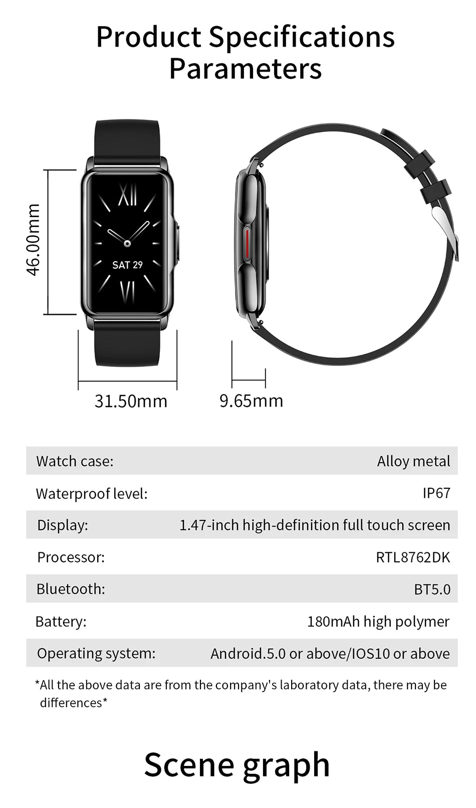 LIGE Women’s Smart Watch – Full Touch Screen, Bluetooth Call, IP67 Waterproof Fitness Tracker