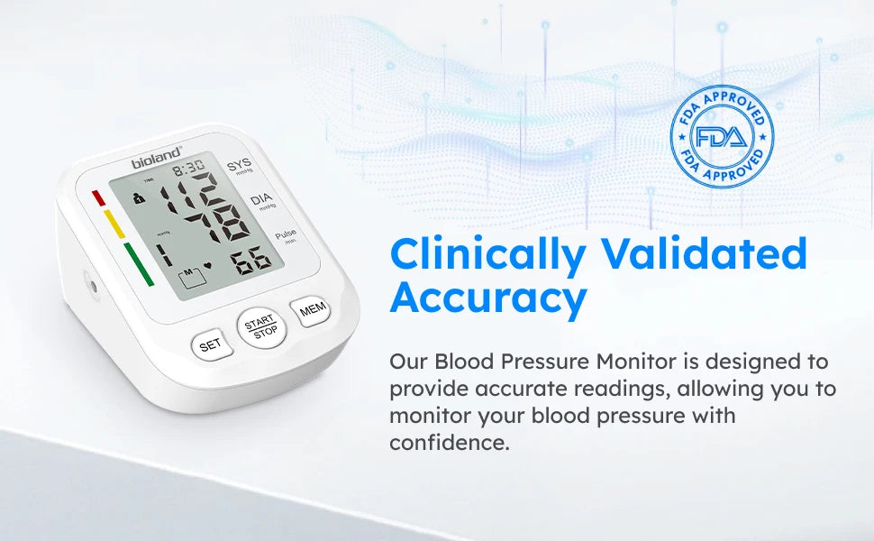 bioland 2005 Upper Arm Blood Pressure Monitor – Automatic Digital Tensiometer with Pulse & Heart Rate Monitoring