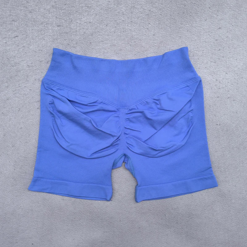 4.5" Seamless Ribbed Yoga Shorts – Scrunch Bum Booty Lifting Gym & Running Shorts for Women