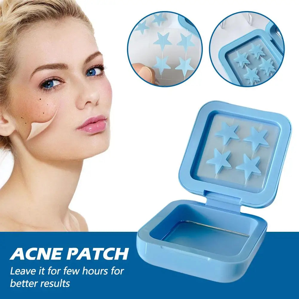 Blue & Yellow Stars Hydrocolloid Pimple Patches with Mirror Storage Box