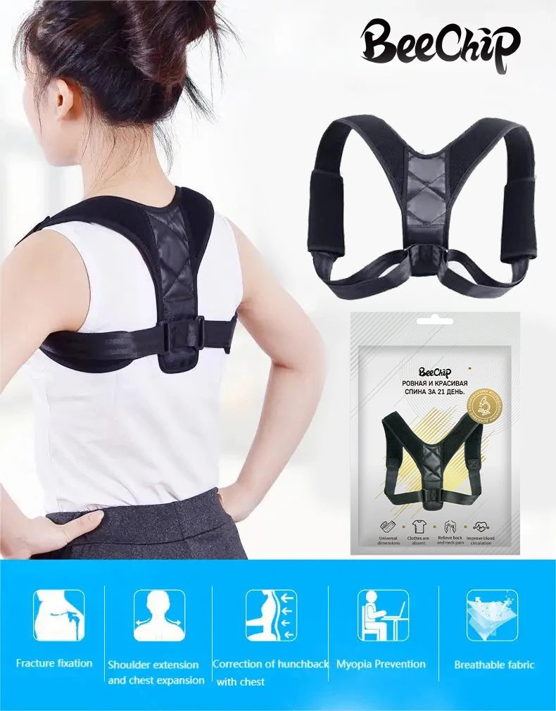 Adjustable Back Posture Correction Belt – Unisex Hunchback & Sitting Support Brace