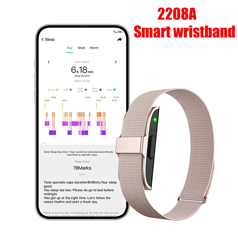 2208A Smart Fitness Bracelet – Heart Rate, Blood Pressure Monitor & Pedometer for Men and Women