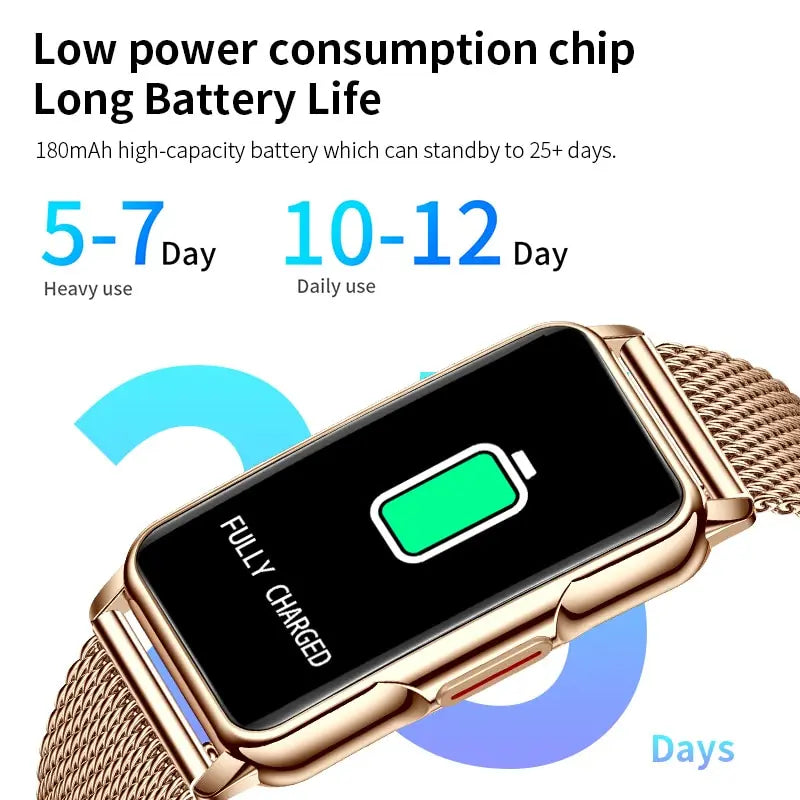 LIGE Women’s Smart Watch – Full Touch Screen, Bluetooth Call, IP67 Waterproof Fitness Tracker