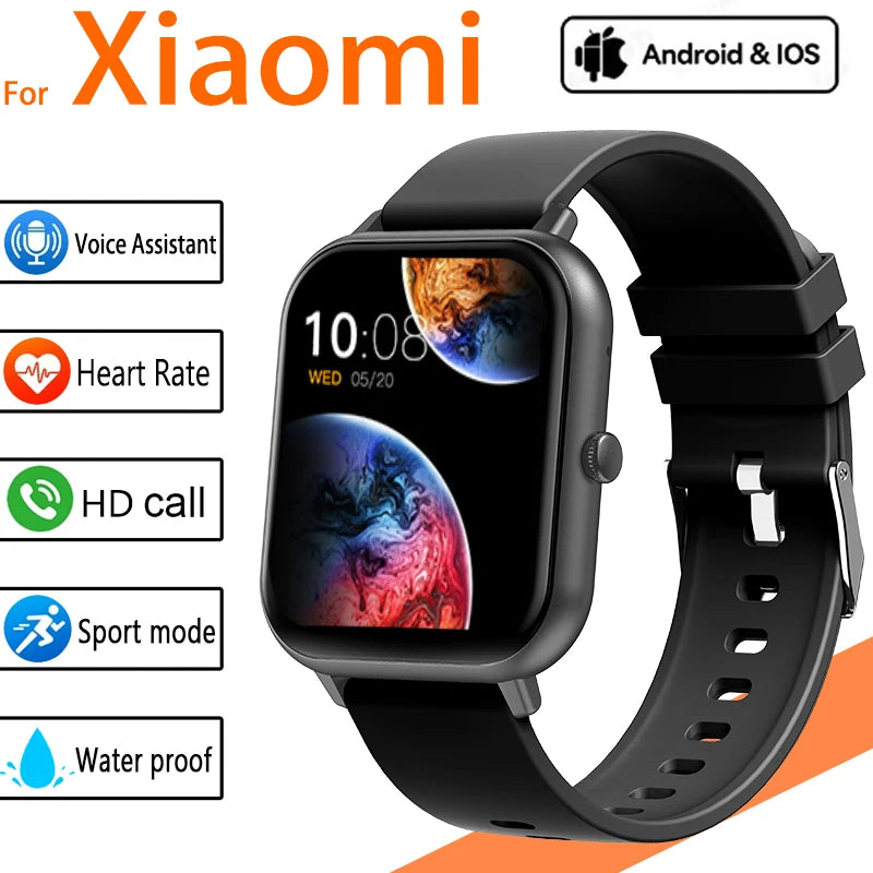 2025 Xiaomi Smart Watch – Bluetooth Call, Heart Rate Monitor, IP68 Waterproof Fitness Tracker for Men & Women (iOS & Android)