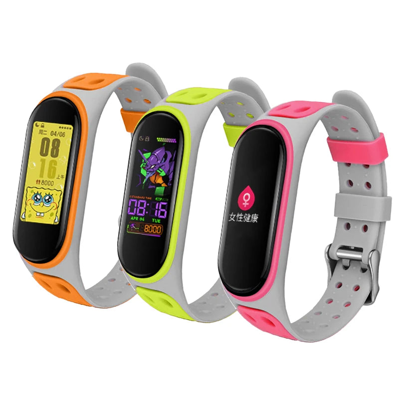 Two-Color Silicone Replacement Strap for Mi Band 3/4/5/6/7 – Smart Wristband Bracelet for Xiaomi