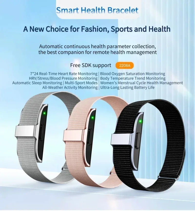 2208A Smart Fitness Bracelet – Heart Rate, Blood Pressure Monitor & Pedometer for Men and Women
