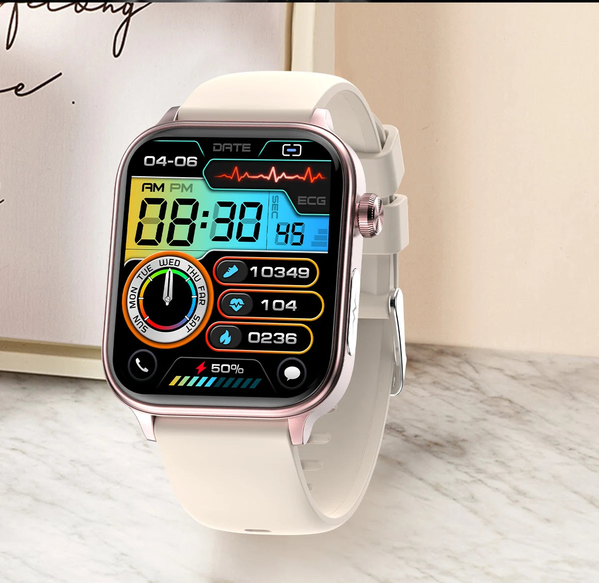 2025 ECG+PPG Smart Watch – Blood Pressure, Lipid, Uric Acid & Menstrual Health Tracker for Women