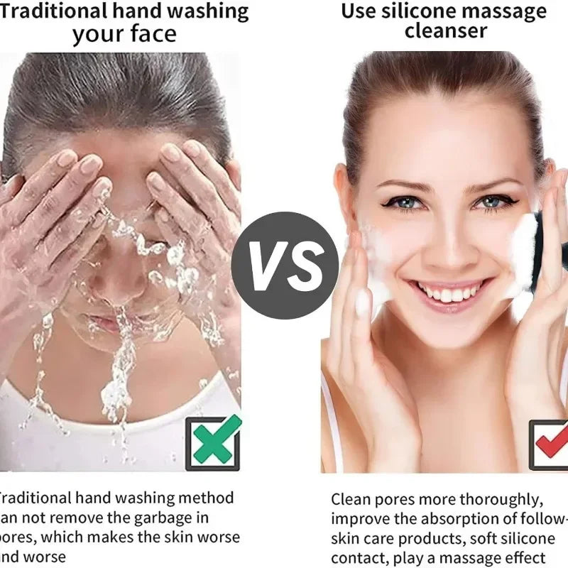 Soft Silicone Face Cleansing Brush – Manual Face Scrubber for Men & Women