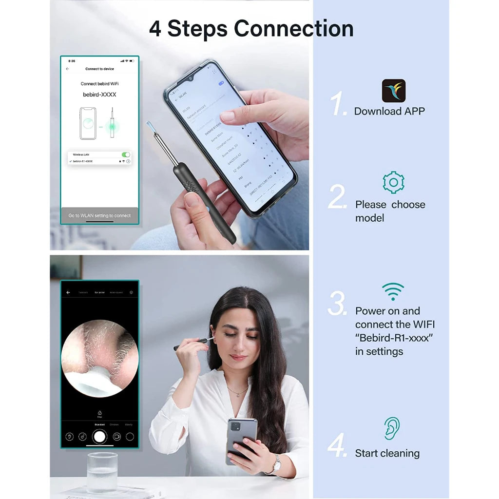 Bebird R1+ R3 T15 M9S Smart Visual Ear Cleaner with 3.5mm Camera – Ear Wax Remover Kit