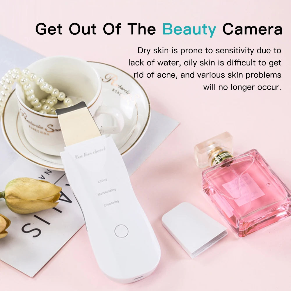 Electric Ultrasonic Skin Scrubber – Facial Cleansing & Blackhead Remover Spatula
