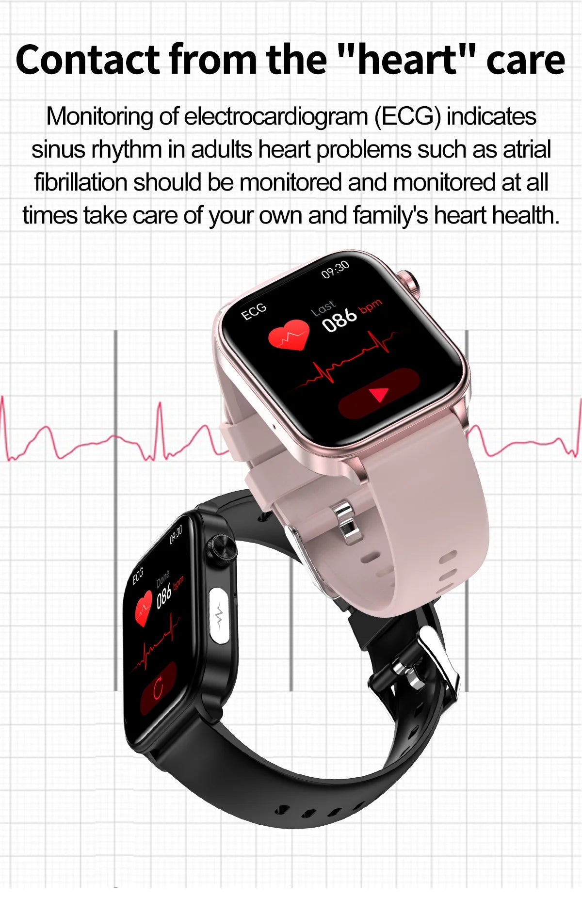 2025 ECG+PPG Smart Watch – Blood Pressure, Lipid, Uric Acid & Menstrual Health Tracker for Women