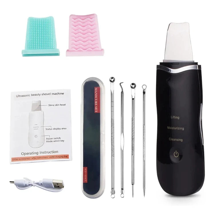 Electric Ultrasonic Skin Scrubber – Facial Cleansing & Blackhead Remover Spatula