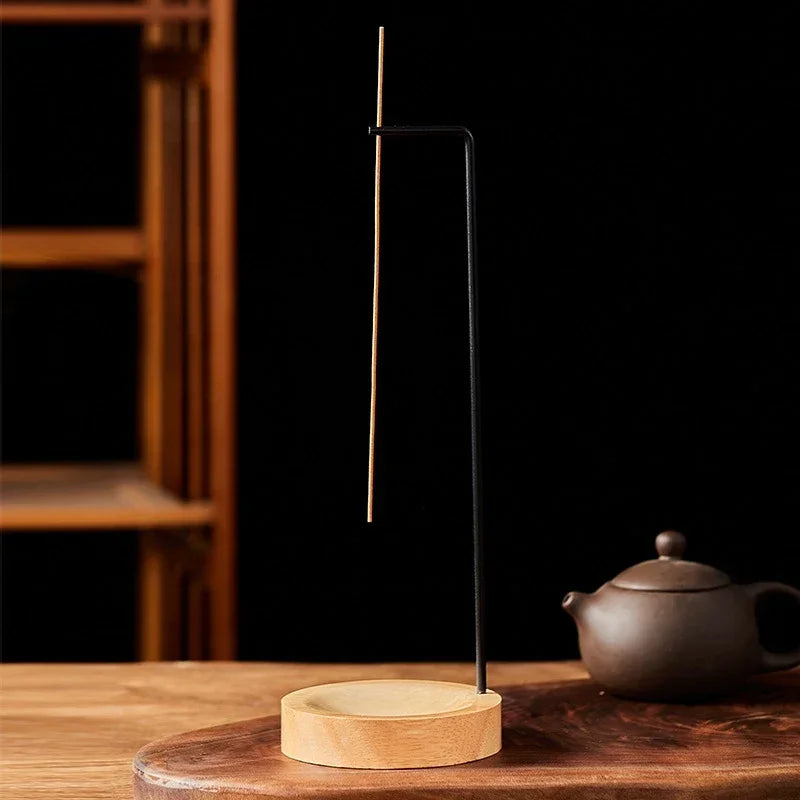 Creative Upside Down Wooden Incense Burner – Round Incense Stick Holder & Tray for Home or Yoga Décor