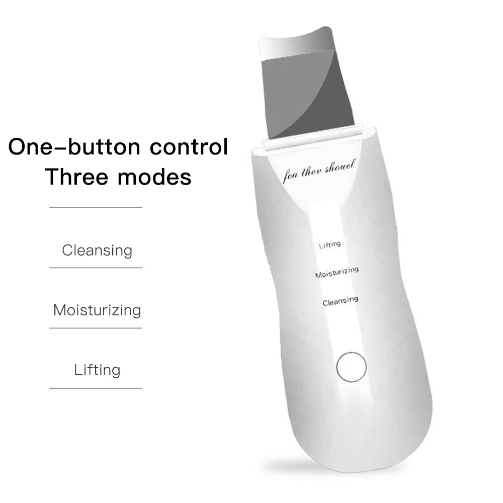 Electric Ultrasonic Skin Scrubber – Facial Cleansing & Blackhead Remover Spatula