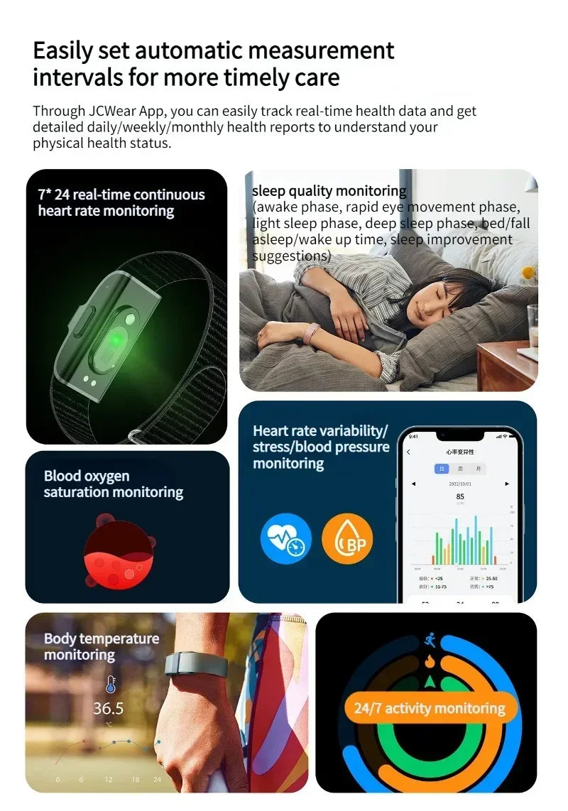 2208A Smart Fitness Bracelet – Heart Rate, Blood Pressure Monitor & Pedometer for Men and Women