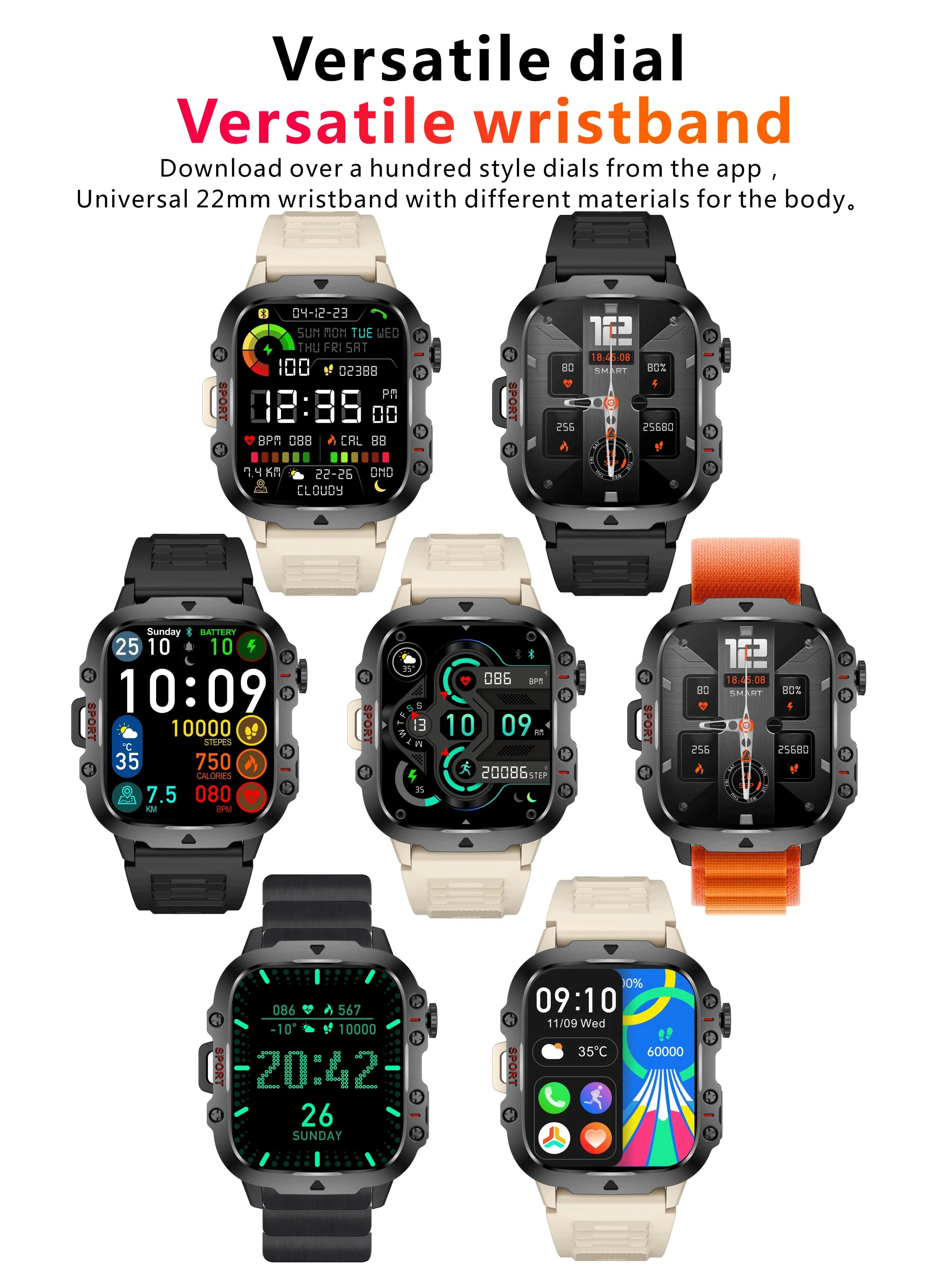 Unisex Smart Bracelet for Android & iOS – Heart Rate, Blood Oxygen Monitor, Waterproof Sport Smartwatch with Gift