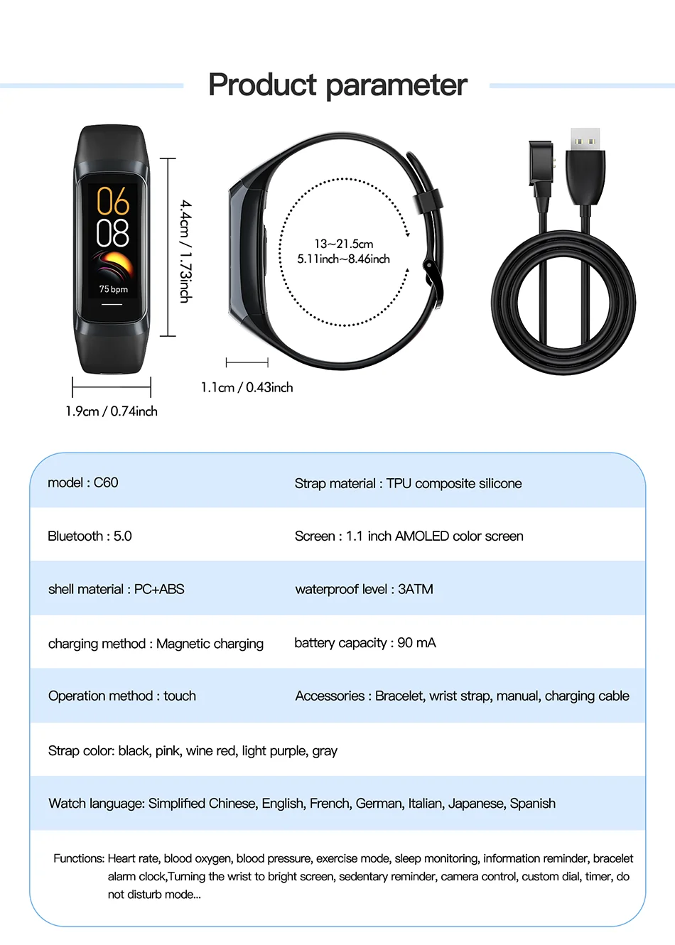 Unisex Smart Ring – Multi-Sport Mode, Pedometer, Remote Camera Control & Long Battery Life