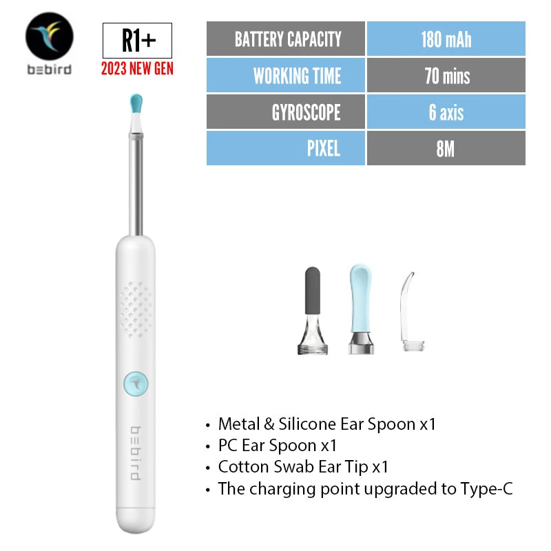 Bebird R1+ R3 T15 M9S Smart Visual Ear Cleaner with 3.5mm Camera – Ear Wax Remover Kit