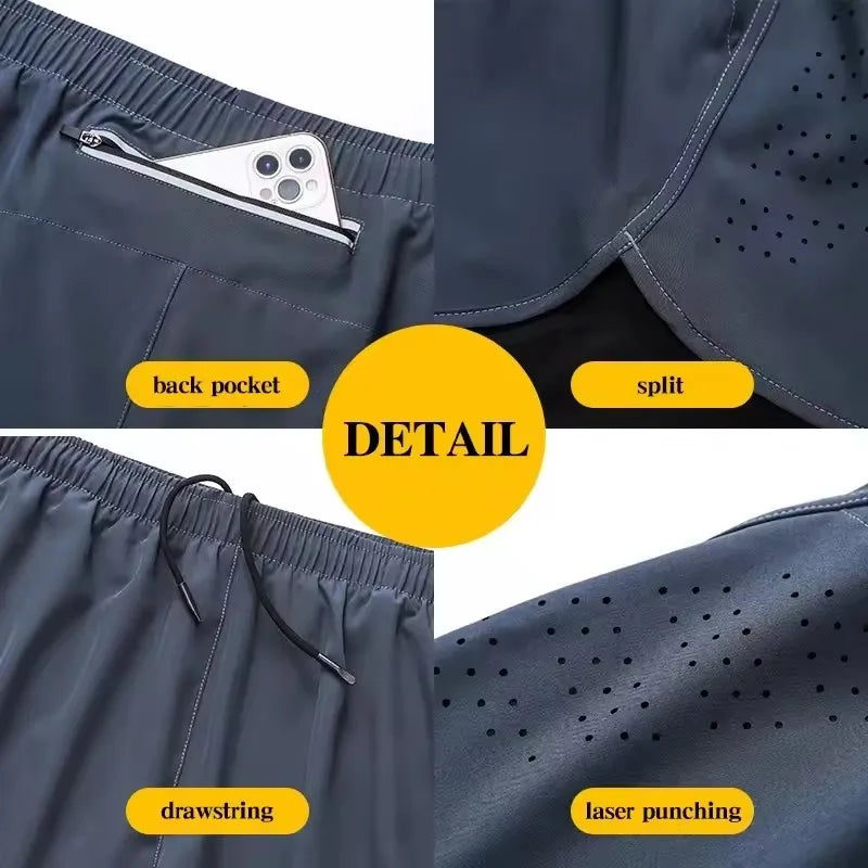 Men’s Double-Layer Running Shorts – Quick-Dry Fitness & Workout Training Shorts