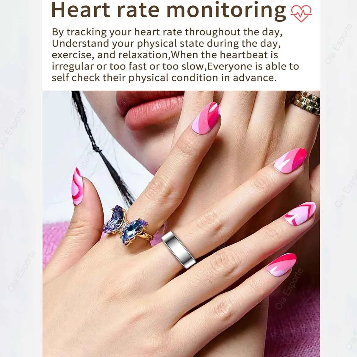 2025 New Xiaomi Smart Ring – Heart Rate & Blood Oxygen Monitor, IP68 & 5ATM Waterproof, Multi-Sport Mode