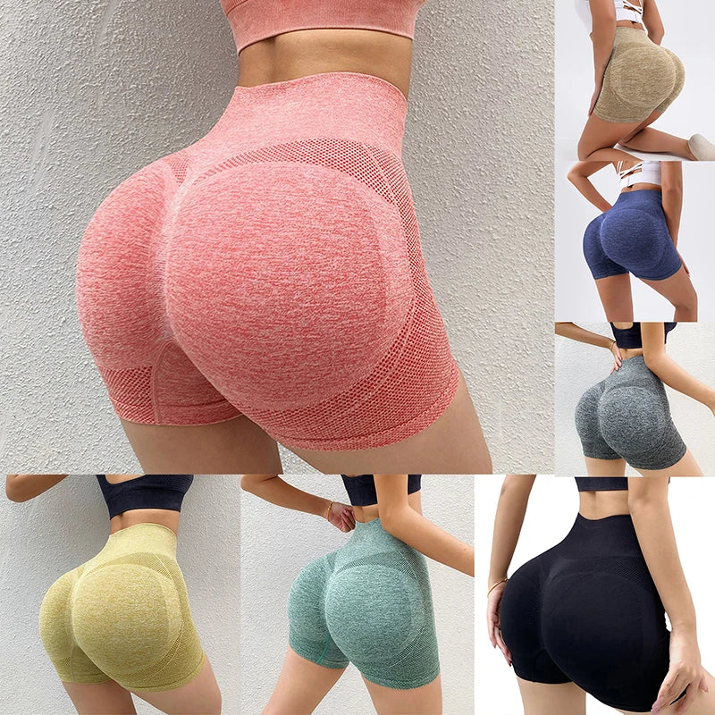 Women’s High-Waist Push-Up Gym Shorts – Cycling, Jogging & Yoga Fitness Leggings
