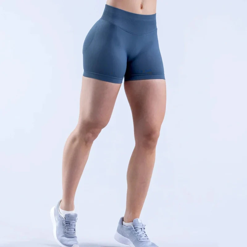 4.5" Seamless Ribbed Yoga Shorts – Scrunch Bum Booty Lifting Gym & Running Shorts for Women