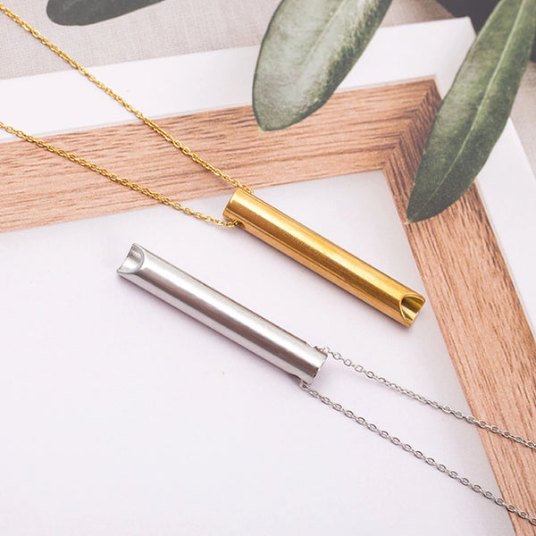 Stainless Steel Breathing Necklace – Breathwork & Anti-Smoking Mindfulness Tool