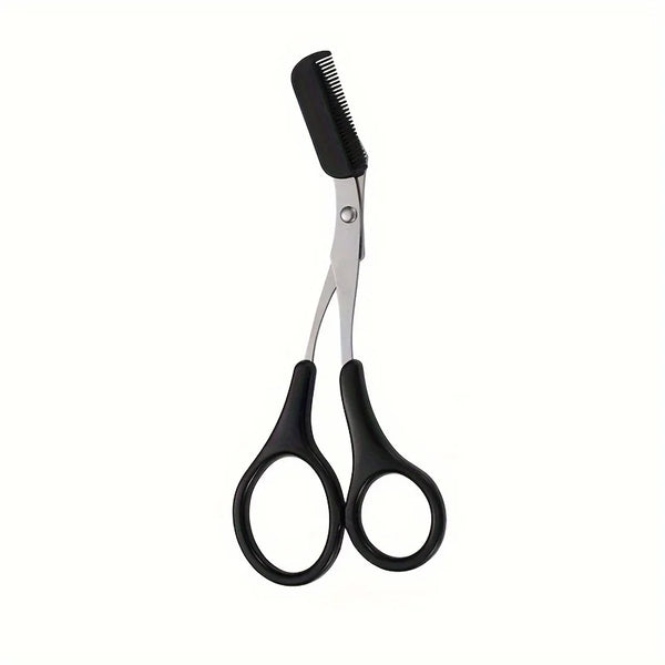 Pink Eyebrow Scissors and Comb Set – Right-Handed Beginner Grooming Tool