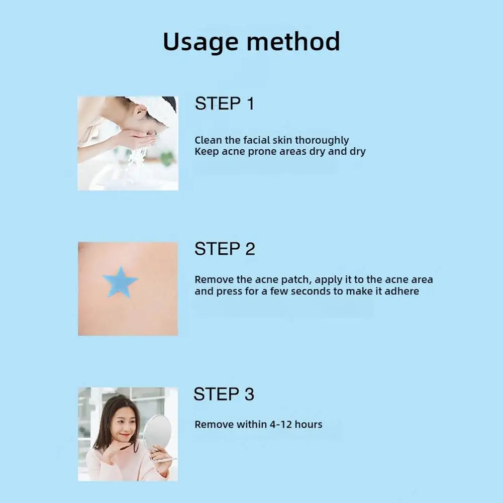 Blue & Yellow Stars Hydrocolloid Pimple Patches with Mirror Storage Box