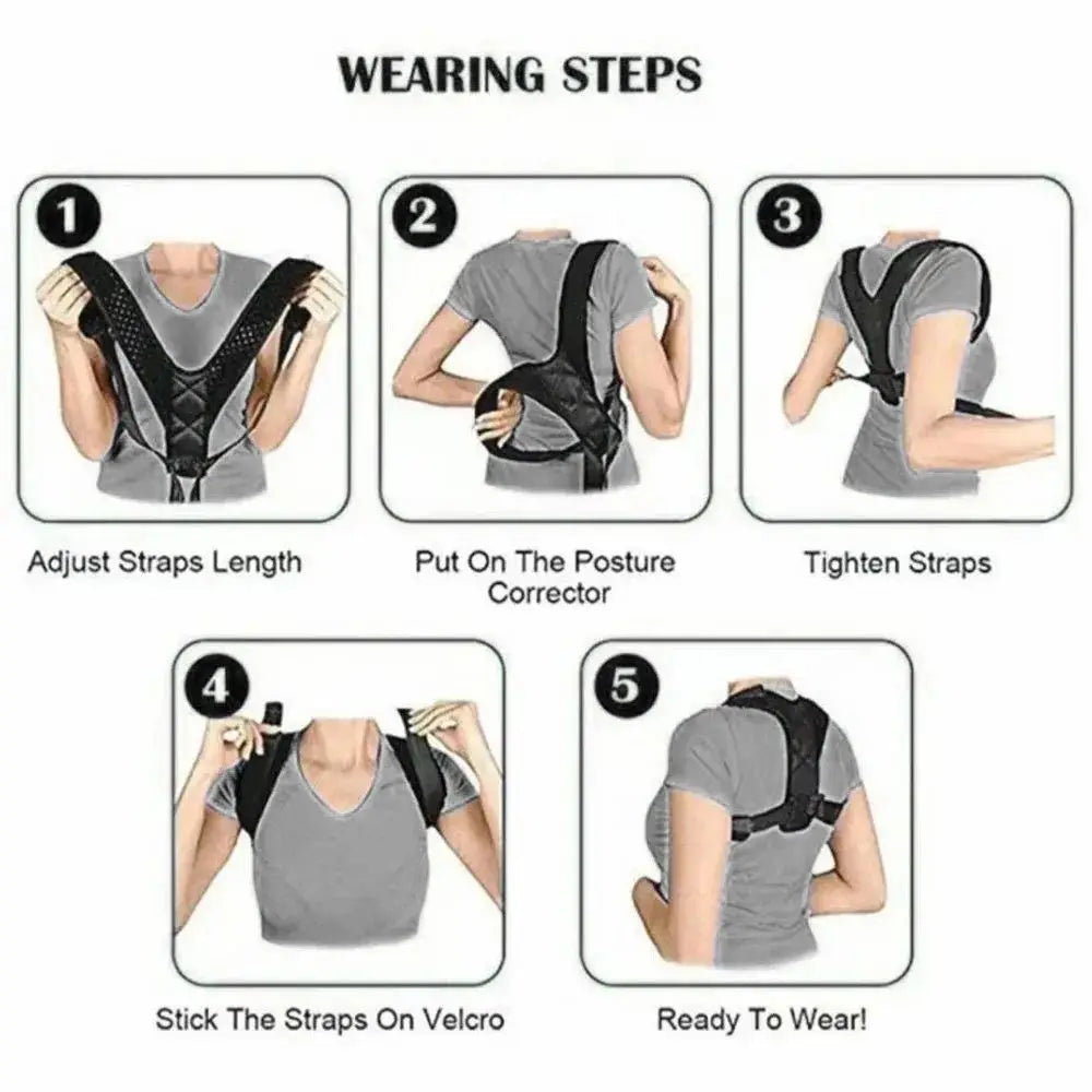 Adjustable Back Posture Correction Belt – Unisex Hunchback & Sitting Support Brace