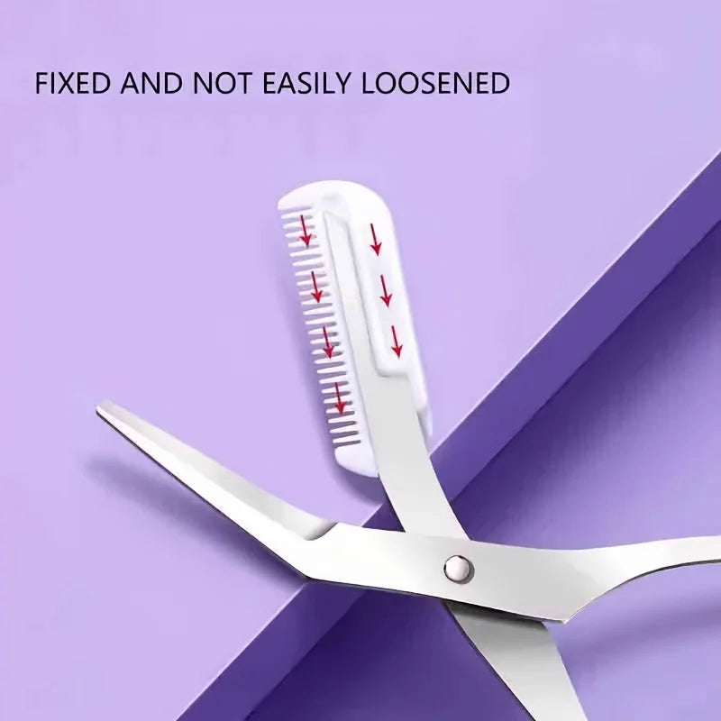 Pink Eyebrow Scissors and Comb Set – Right-Handed Beginner Grooming Tool