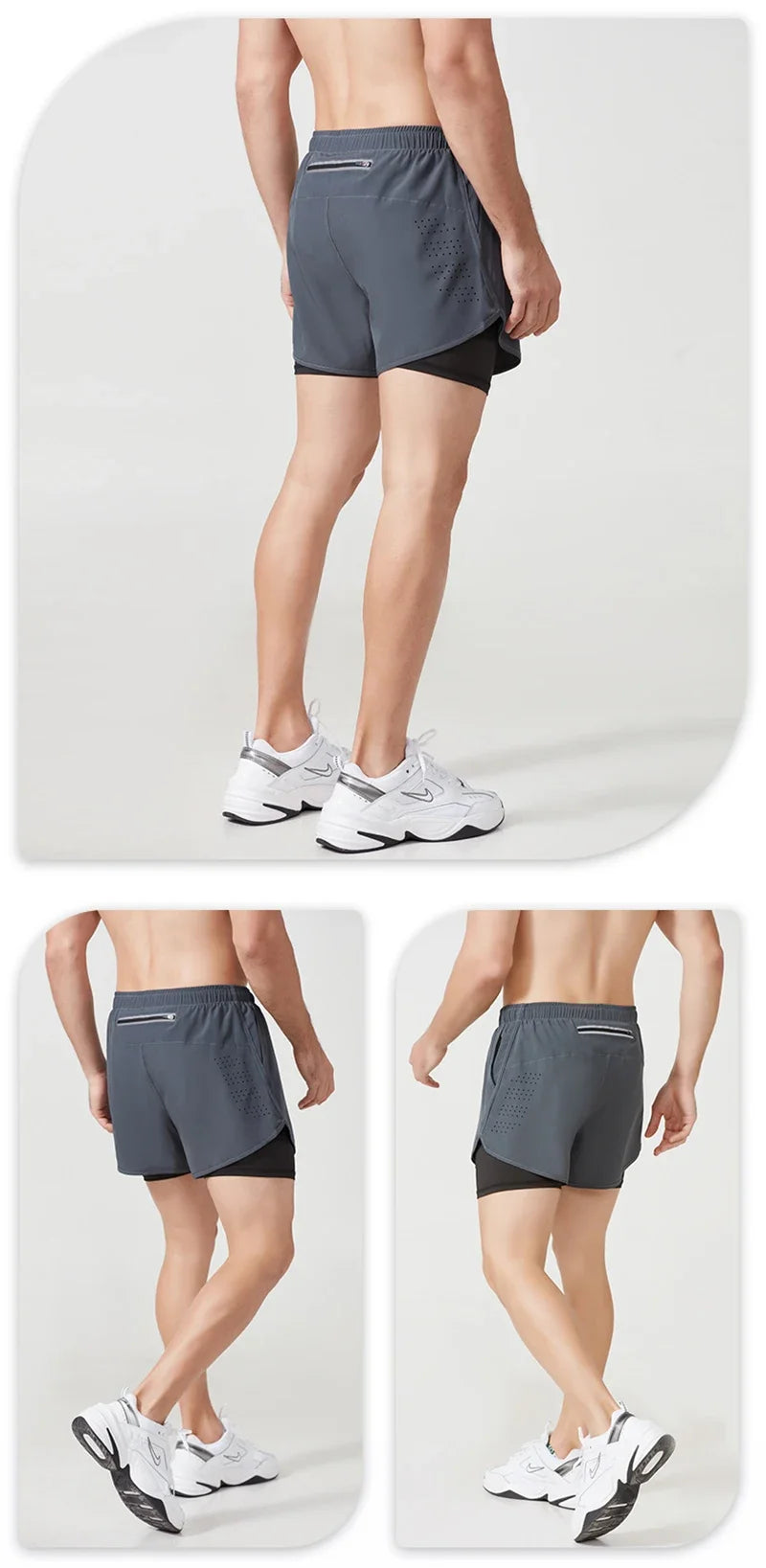 Men’s Double-Layer Running Shorts – Quick-Dry Fitness & Workout Training Shorts