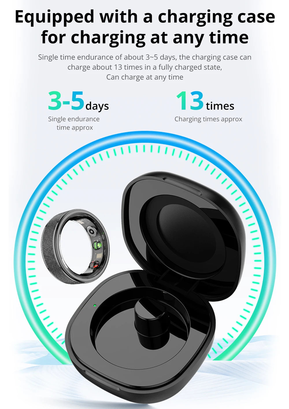 COLMI R10 Smart Ring with Charging Case – Health & Sleep Monitor, 5ATM Waterproof, Multi-Sport Mode