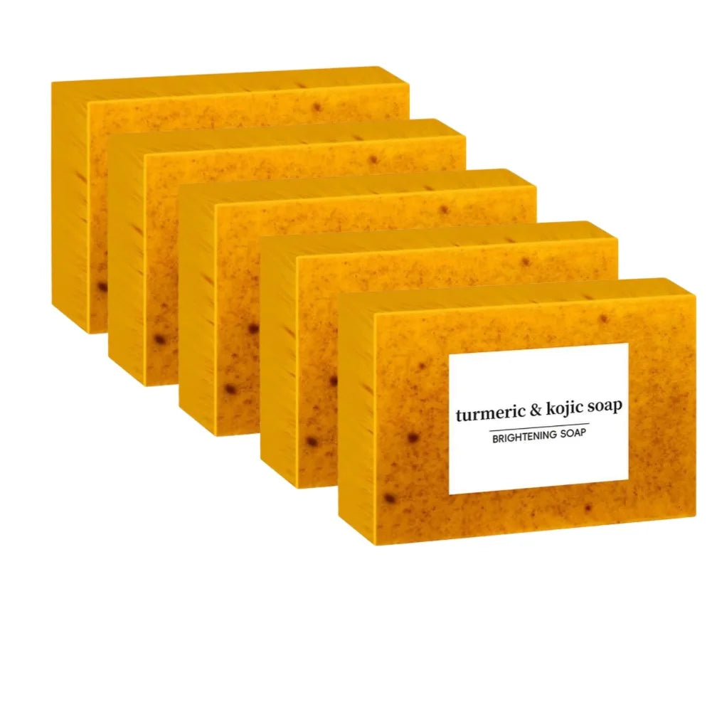100g Turmeric Kojic Acid Handmade Soap – Lemon Brightening Shower & Facial Bar (1/3/5pcs)