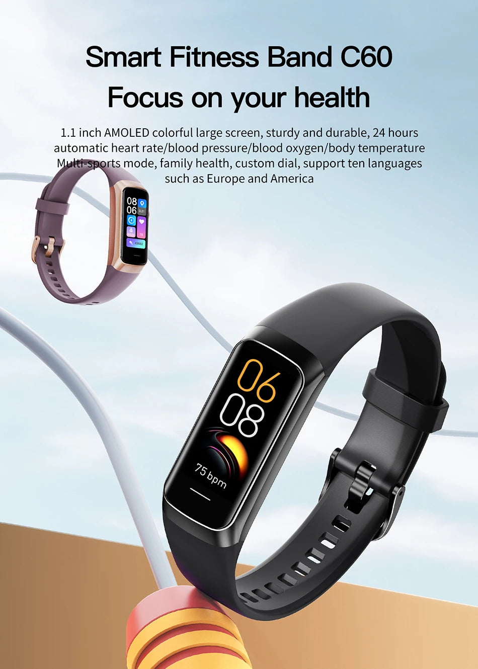Unisex Smart Ring – Multi-Sport Mode, Pedometer, Remote Camera Control & Long Battery Life