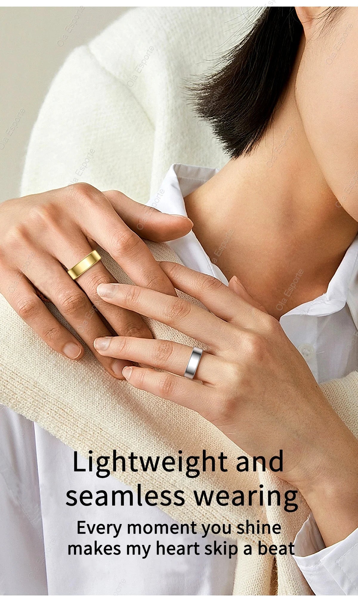 2025 New Xiaomi Smart Ring – Heart Rate & Blood Oxygen Monitor, IP68 & 5ATM Waterproof, Multi-Sport Mode