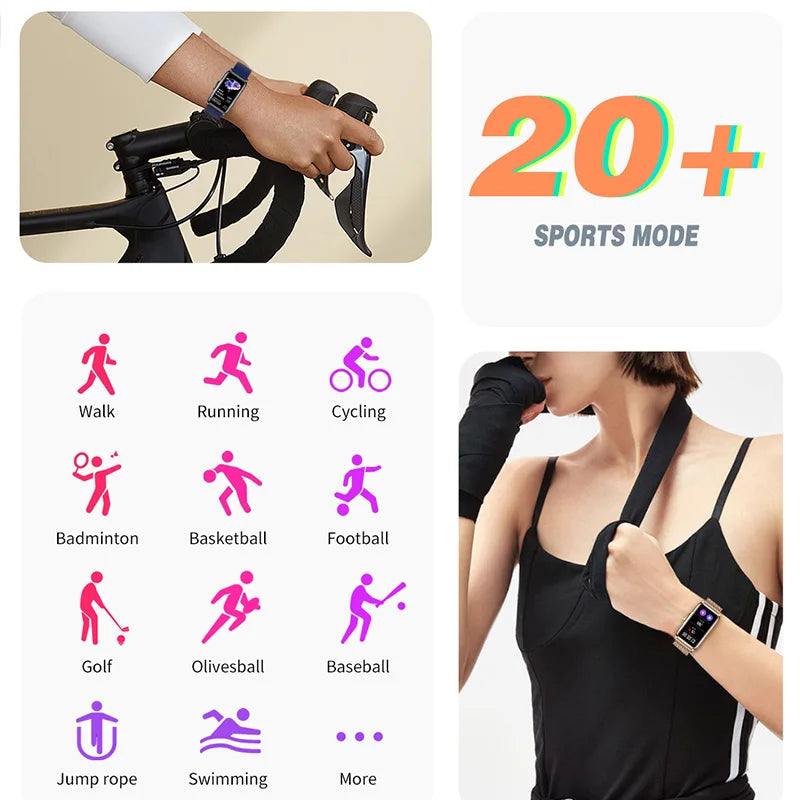 Unisex Smart Bracelet for Android & iOS – Heart Rate, Blood Oxygen Monitor, Waterproof Sport Smartwatch with Gift
