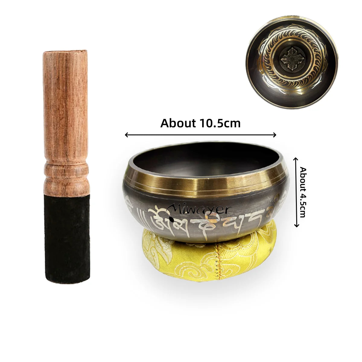 Tibetan Singing Bowl Set – 8.5 to 20cm Scripture Bowls for Meditation & Chakra Healing