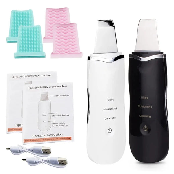 Electric Ultrasonic Skin Scrubber – Facial Cleansing & Blackhead Remover Spatula