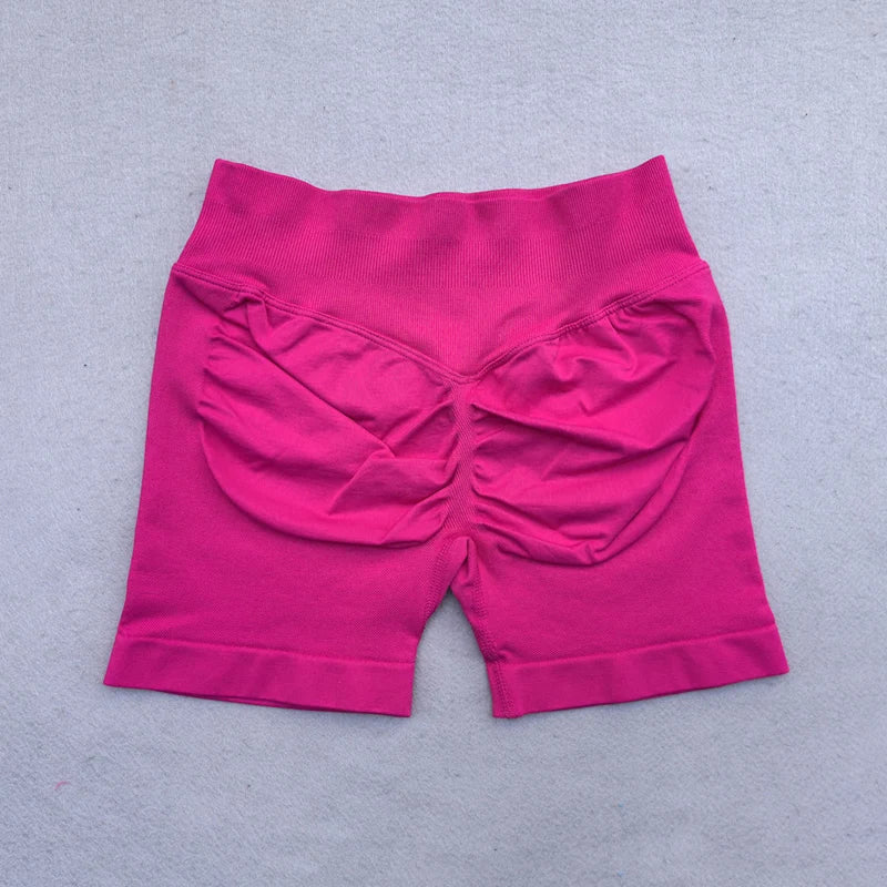 4.5" Seamless Ribbed Yoga Shorts – Scrunch Bum Booty Lifting Gym & Running Shorts for Women