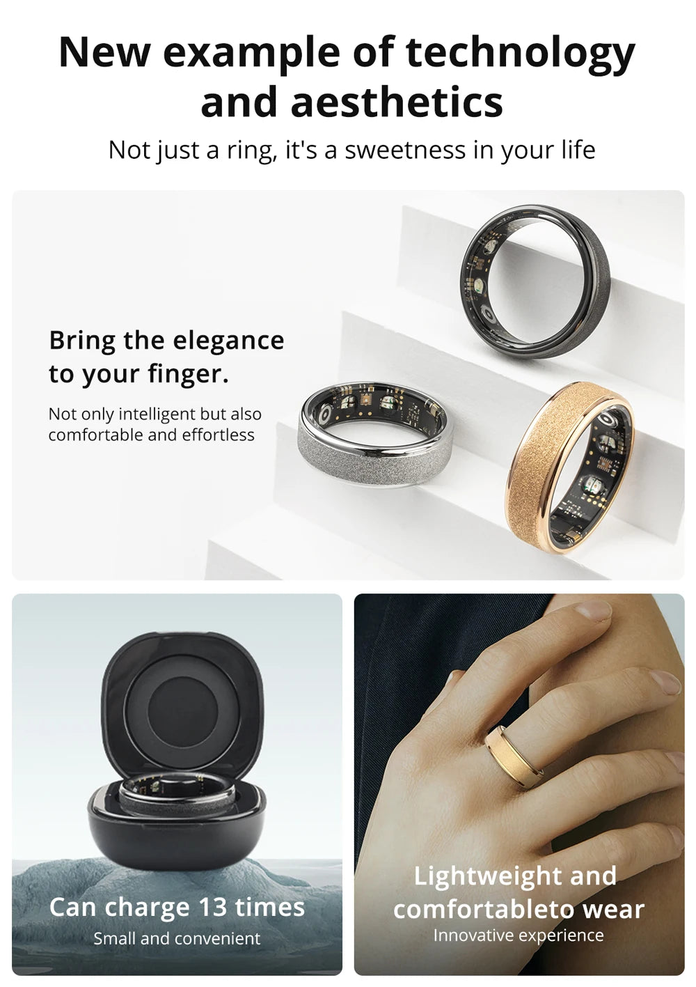 COLMI R10 Smart Ring with Charging Case – Health & Sleep Monitor, 5ATM Waterproof, Multi-Sport Mode
