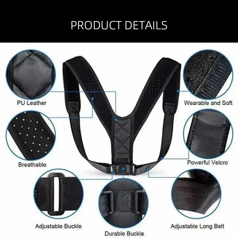 Adjustable Back Posture Correction Belt – Unisex Hunchback & Sitting Support Brace